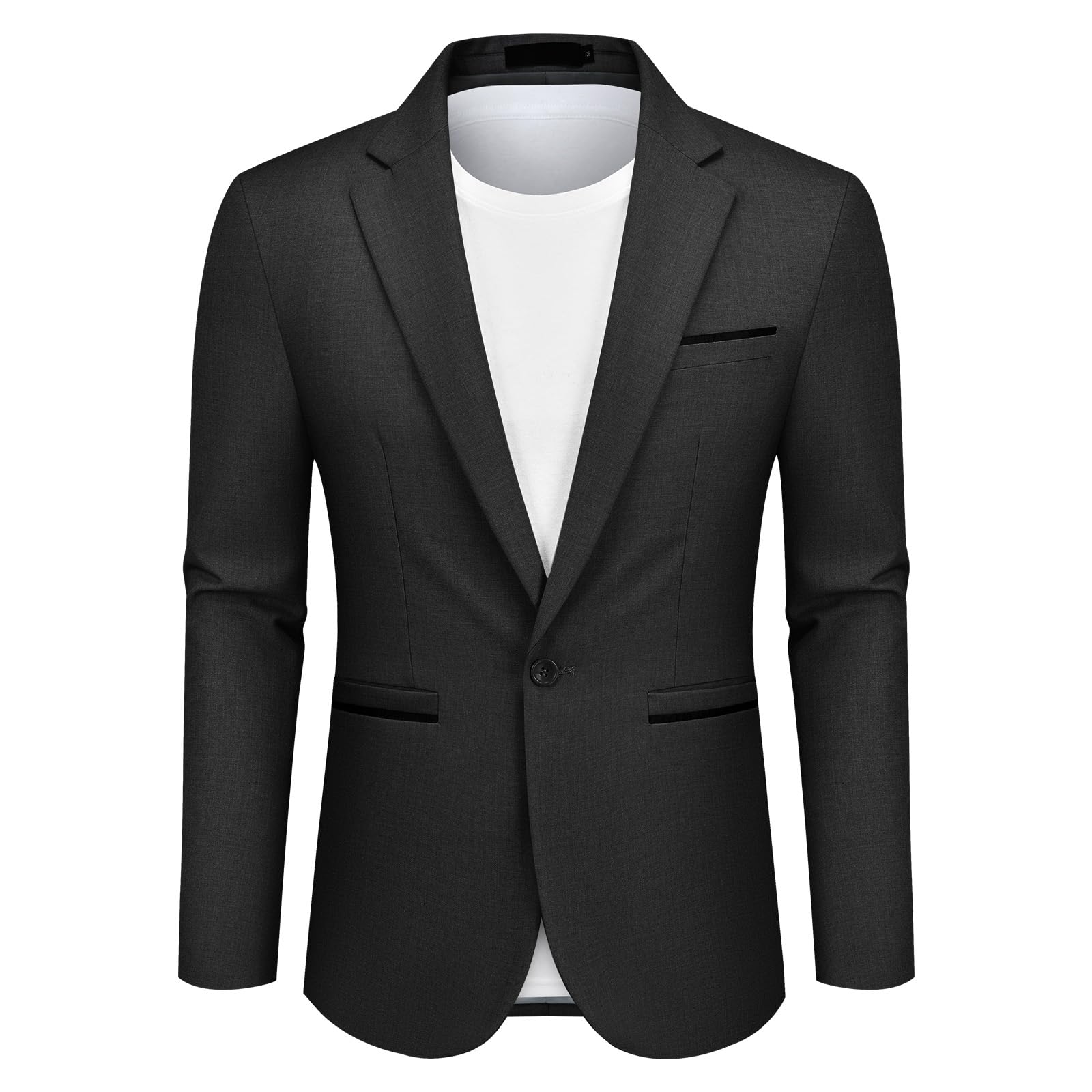 Blazer Chaqueta de Traje para Hombre Slim Fit con 1 Botón Blazer para Hombre Elegante Formal para Bodas Negocios y Veladas