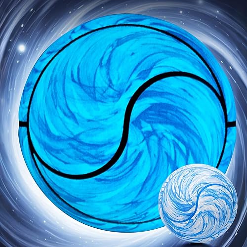 Kuangmi Balón de baloncesto que brilla en la oscuridad, bola de cuero compuesto luminosa que brilla intensamente, regalos para hombres, mujeres,