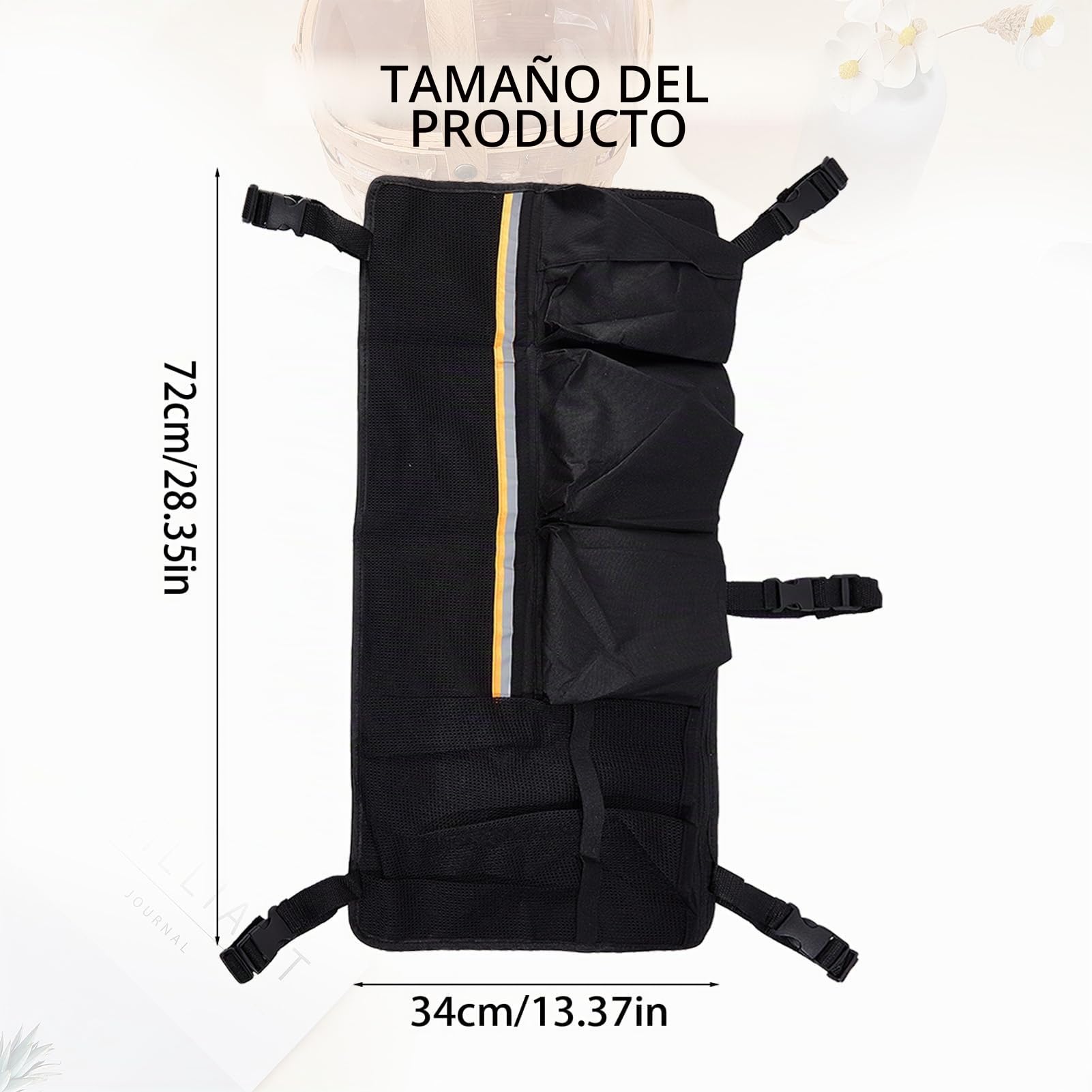 NICENEEDED - Vagón Plegable Universal con Bolsillo Lateral, Accesorio de Almacenamiento para Vagón de Playa de Gran Capacidad