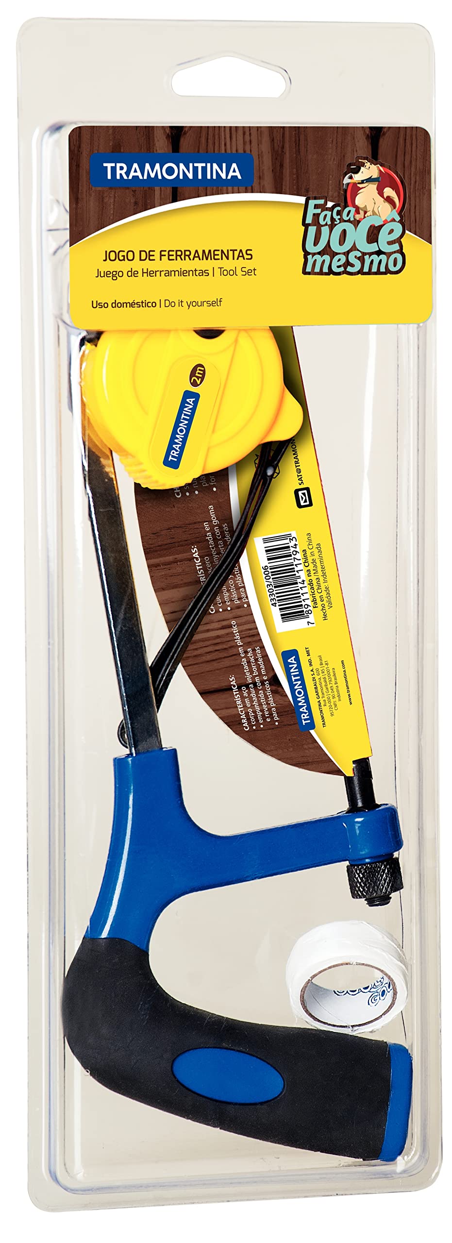 3 Pieces Tools Set | Measuring Tape + Pipe Thread Tape + Mini Hacksaw