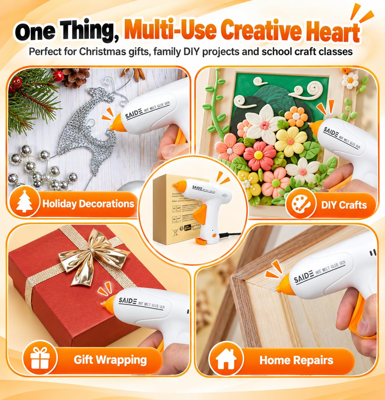 SAIDE Mini Hot Glue Gun - Safe & Fast -7
