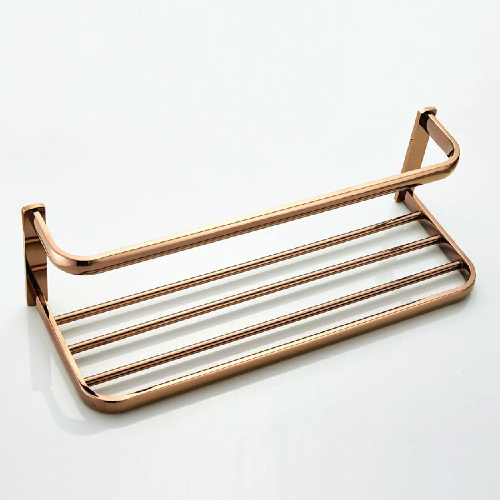 Toallero de baño de caja pequeña, toallero de baño de latón rosa dorado, toallero de toallero