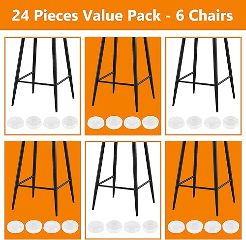 Miniatura 12 de Paquete de 24 tapas redondas de plástico para patas de muebles de patio de 1-12 pulgadas, tapas de patas de sillas de patio para sillas de metal,