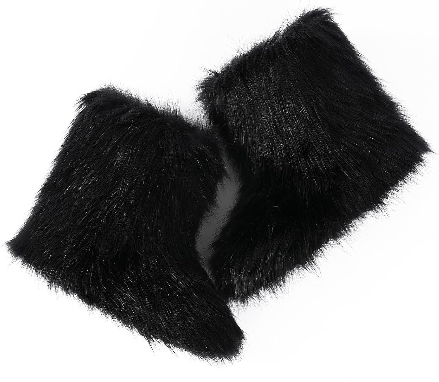 ipx Furry Faux Fur Boots for Women Fuzzy Fluffy Mid Calf Round Toe Snow Boots Women's Fashion Comfy Winter Boots Plush Warm Short Flat Heel Mid-Calf Shoes - Image 5