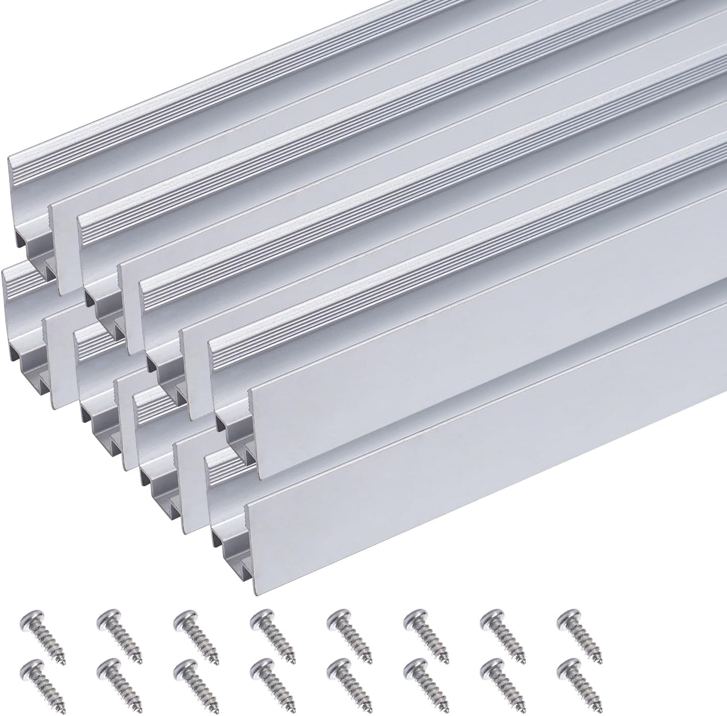 3.3FT/1M Aluminum Track Channel Mounting Bracket, for 8x16mm and 7x14.5mm LED Mini Neon Rope Lights, Pack of 8