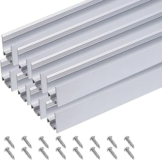 Shine Decor 3.3FT/1M Aluminum Track Channel Mounting Bracket, for 8x16mm and 7x14.5mm LED Mini Neon Rope Lights, Pack of 8