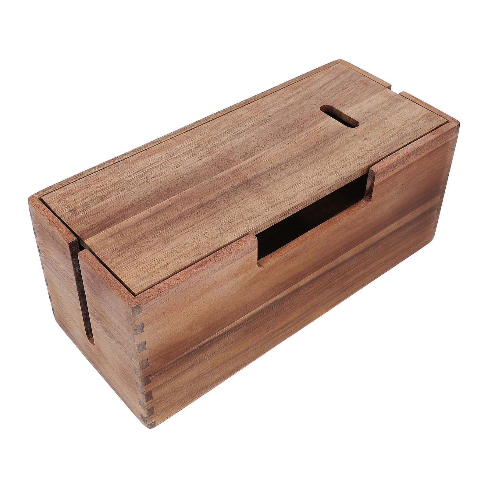 HEEPDD Scatola Portaoggetti Scatola Spegnicavo Organizzatore per Ciabatta Cavi TV Scrivania Organizzatore Cavi per Scrivania con Venature del Legno Design per Ufficio Casa Studio Gestione in ​​Legno