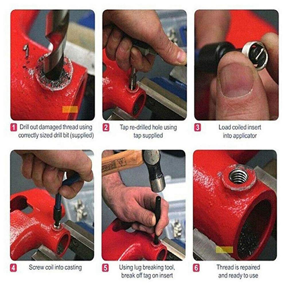 Helicoil Thread Repair Kit, 25pcs Comprehensive M3 Metric Helicoil Repair Kit Efficient Rethreading Tool Set for Processing Machinery