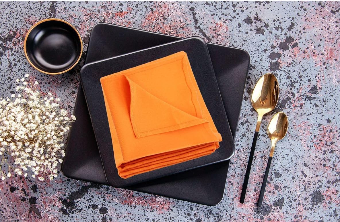 12 Stück Stoffservietten - Wiederverwendbare Stoffservietten45CM*45CM Baumwolle Hochzeitsservietten Abwaschbare Servietten Tischdekoration für Feiern Home Küche Esstisch Cafe Restaurant-dunkelgrün