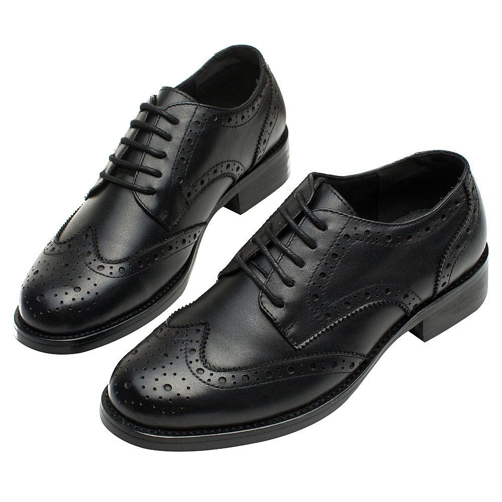 rismart Donna Brogue Appuntito Dito del Piede Pelle Oxfords Scarpe Stringate Basse