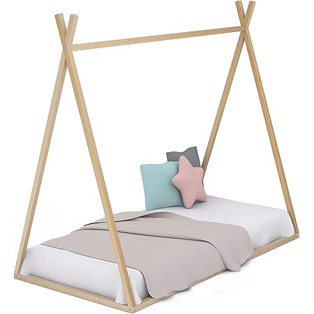 Cama Infantil Tipo Montessori, Casita Madera Natural para ...