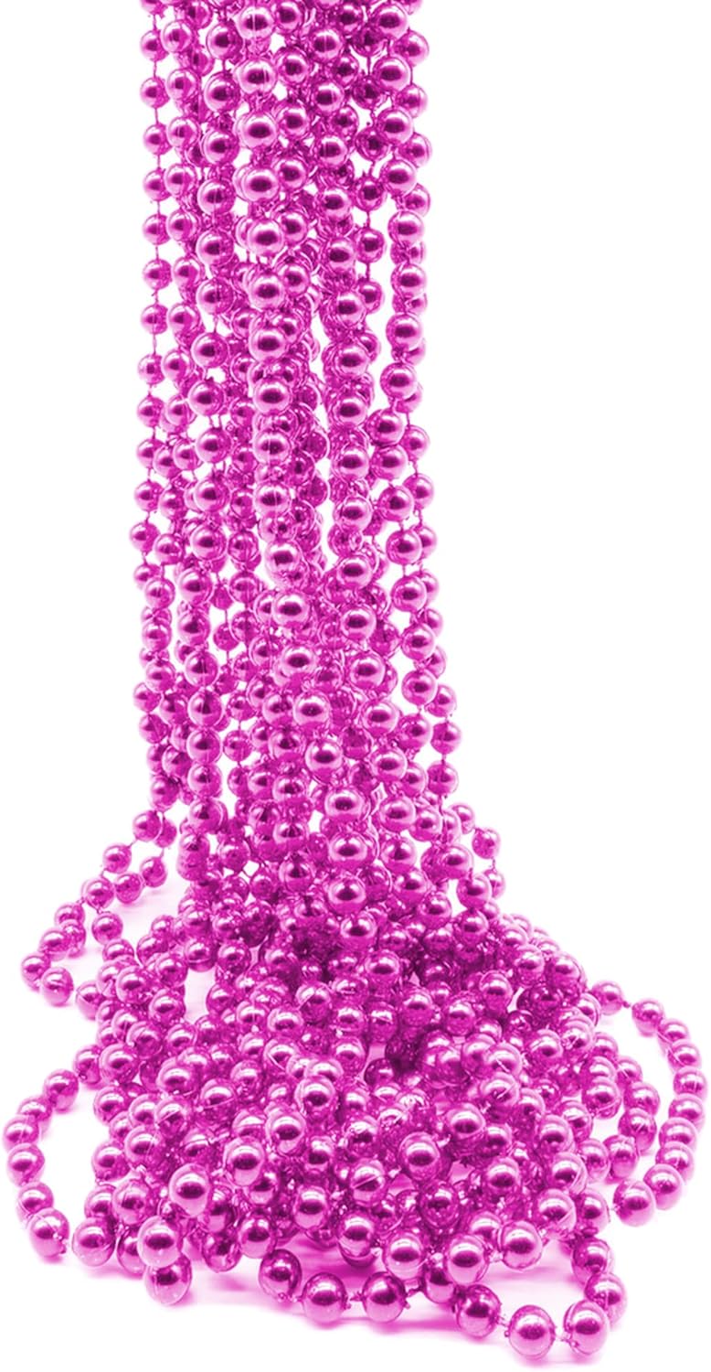 Windy City Novelties 12-Pack - 33" 7mm Mardi Gras Bead Necklaces in Vibrant Colors for Mardi Gras and St. Patrick’s Day Celebrations
