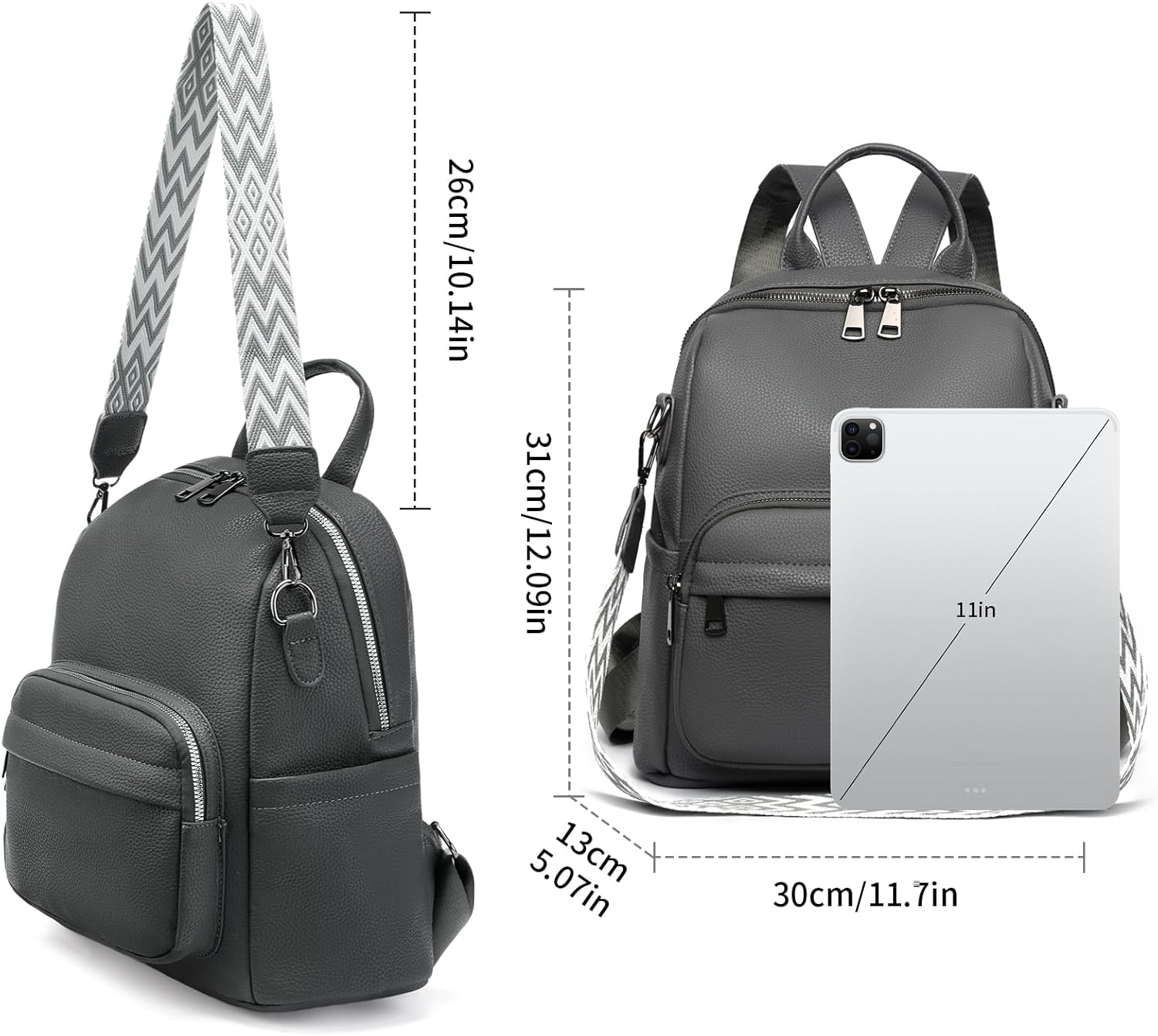 GAEKEAO Mini Backpack for Women Fahsion Vegan Leather Backpack Lightweight Ladies Shoulder Bag Small Travel Purses Daily