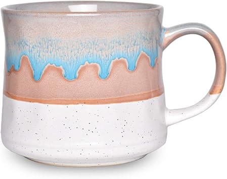 Bosmarlin Large Ceramic Coffee Mug, Big Tea Cup, 7 Colors to Choose, 21 Oz, Dishwasher and Microwave Safe, 1 PCS White