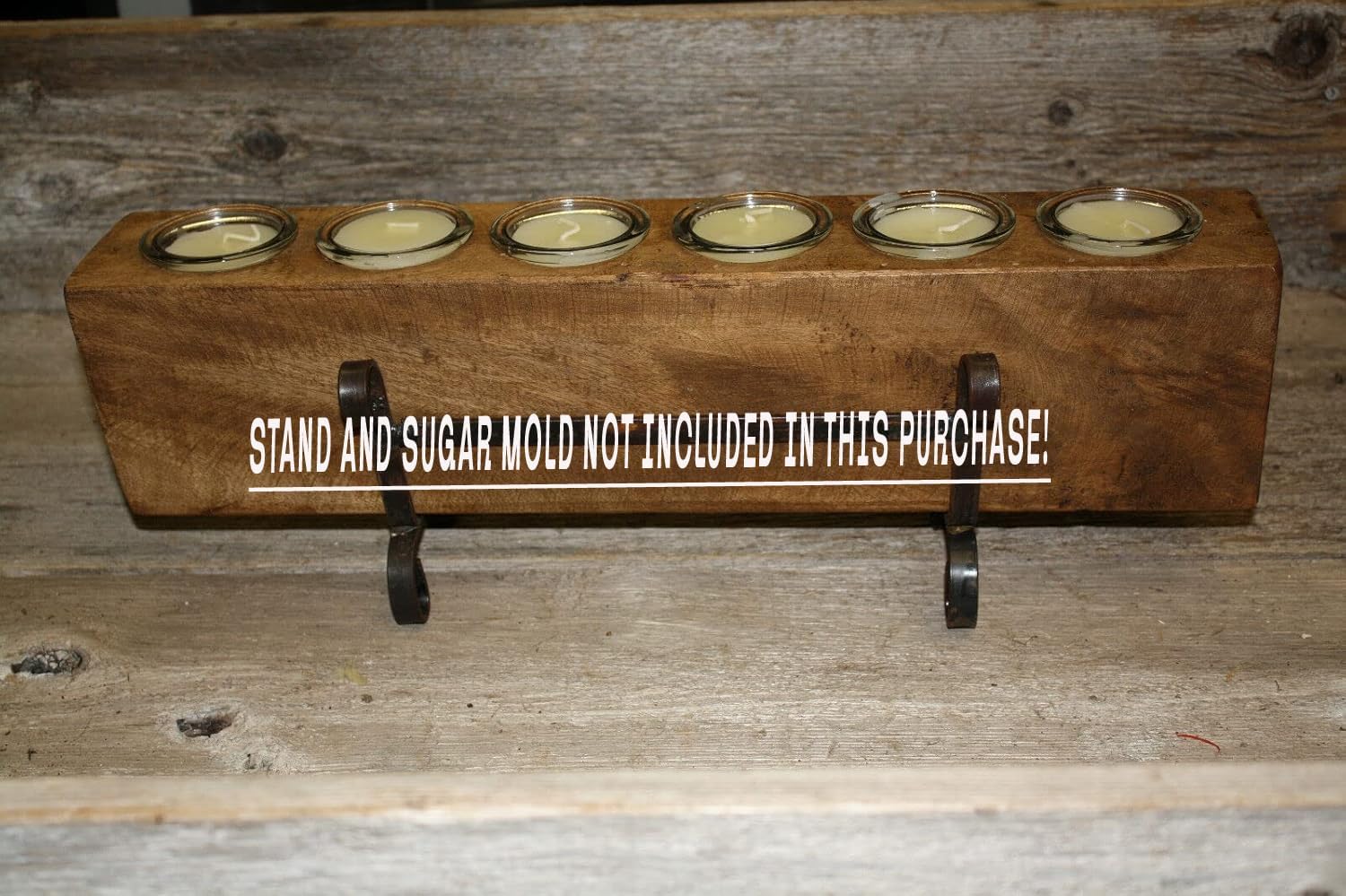 Vintage 6 Replacement Sugar Mold Candle Holder Primitive Clear Glass Votives Candles