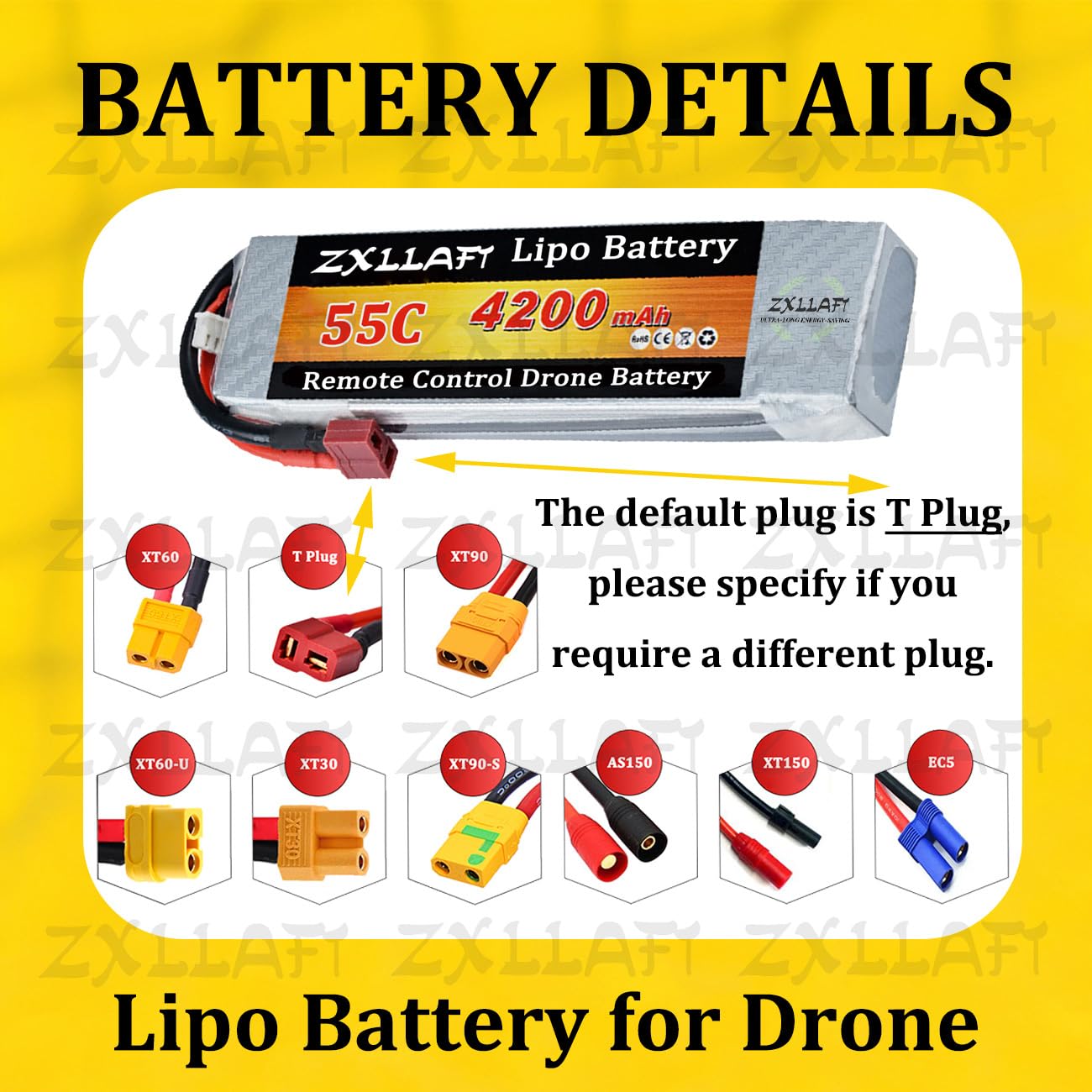 22,2V 6S Batteria per Drone 14,8V 4S Batteria al Litio 11,1V 3S Batterie LiPo 55C Batterie Ricaricabili per Aeromodelli e Alimentazione di Riserva con BMS