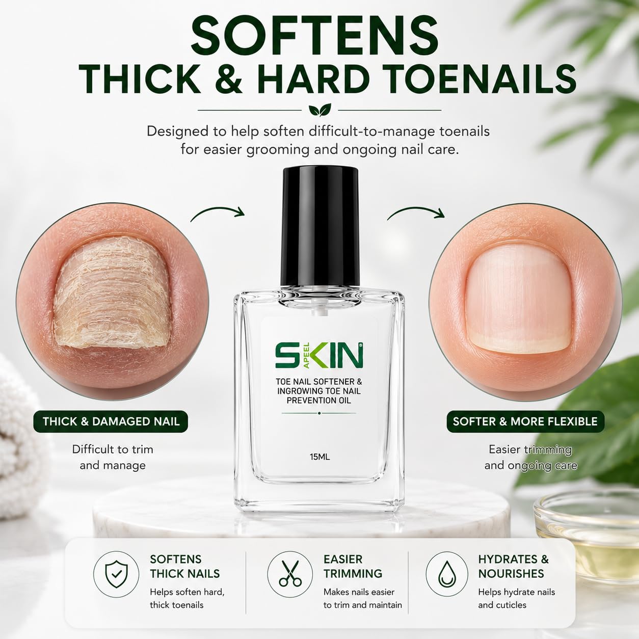 Olejek Do Paznokci I Skórek Skinapeel - 15 Ml | Zmiękczanie Twardych I Pielęgnacja Wrastających | Wzmacniający Olejek Do Manicure I Pedicure | Odżywcze Olejki Do Paznokci