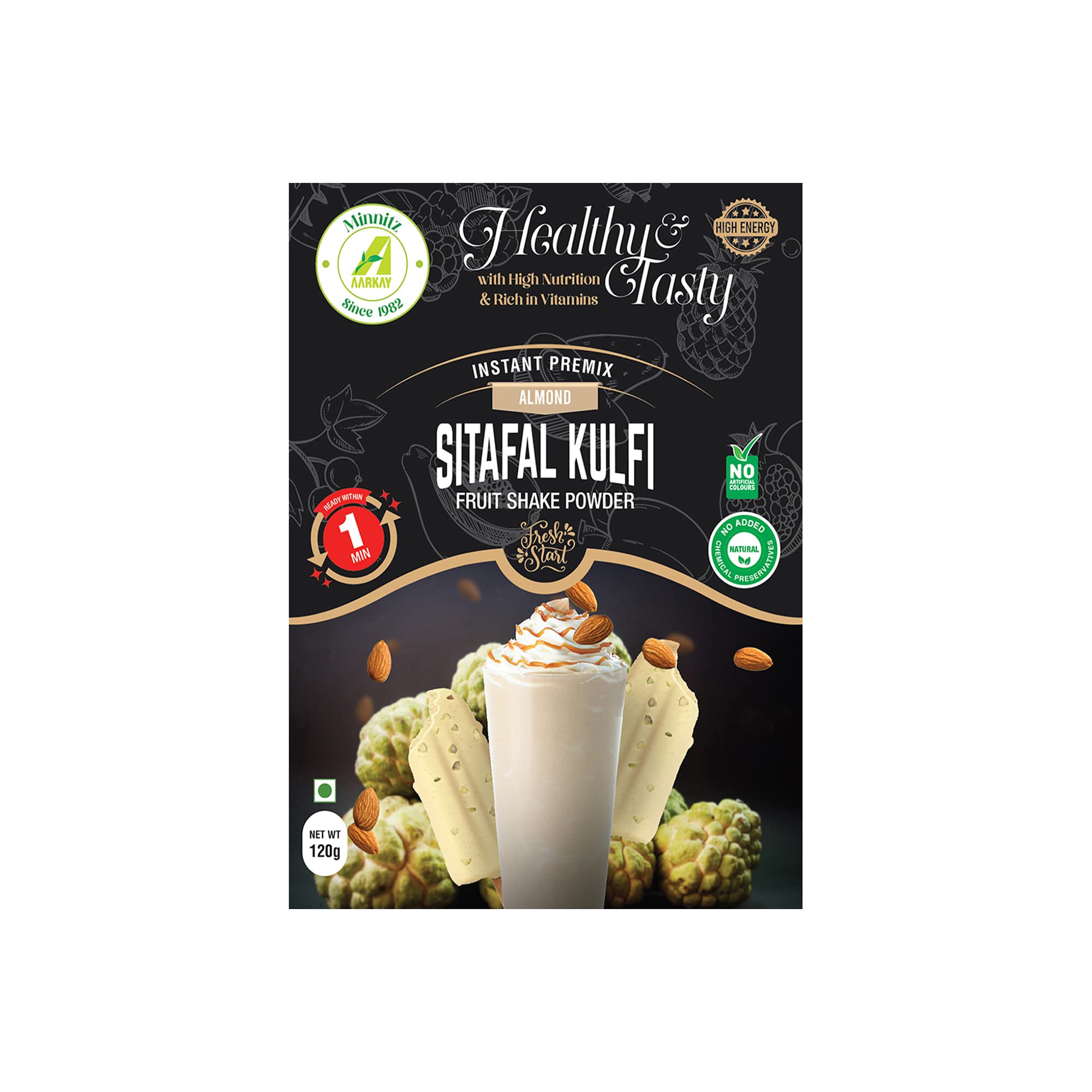 Aarkay Instant Healthy Sitafal Kulfi Shake (Pack of 2, 120g each) (B0B84W1164) Amazon Price History, Amazon Price Tracker