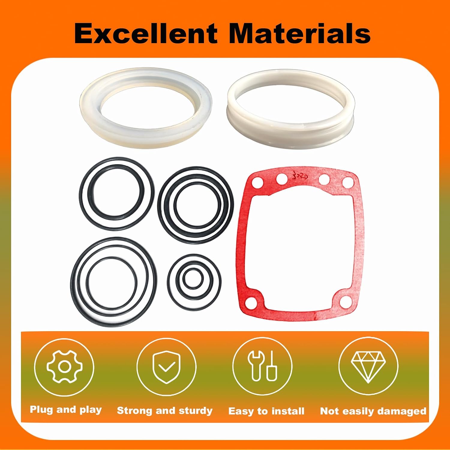 3250-F16 Rebuild Kit Fit for 3250 F16 Finish Nailer Parts with 403700 O-Ring Kit 402725 Cylinder Seal 402707 Gasket Cap 405243 Flange Sleeve