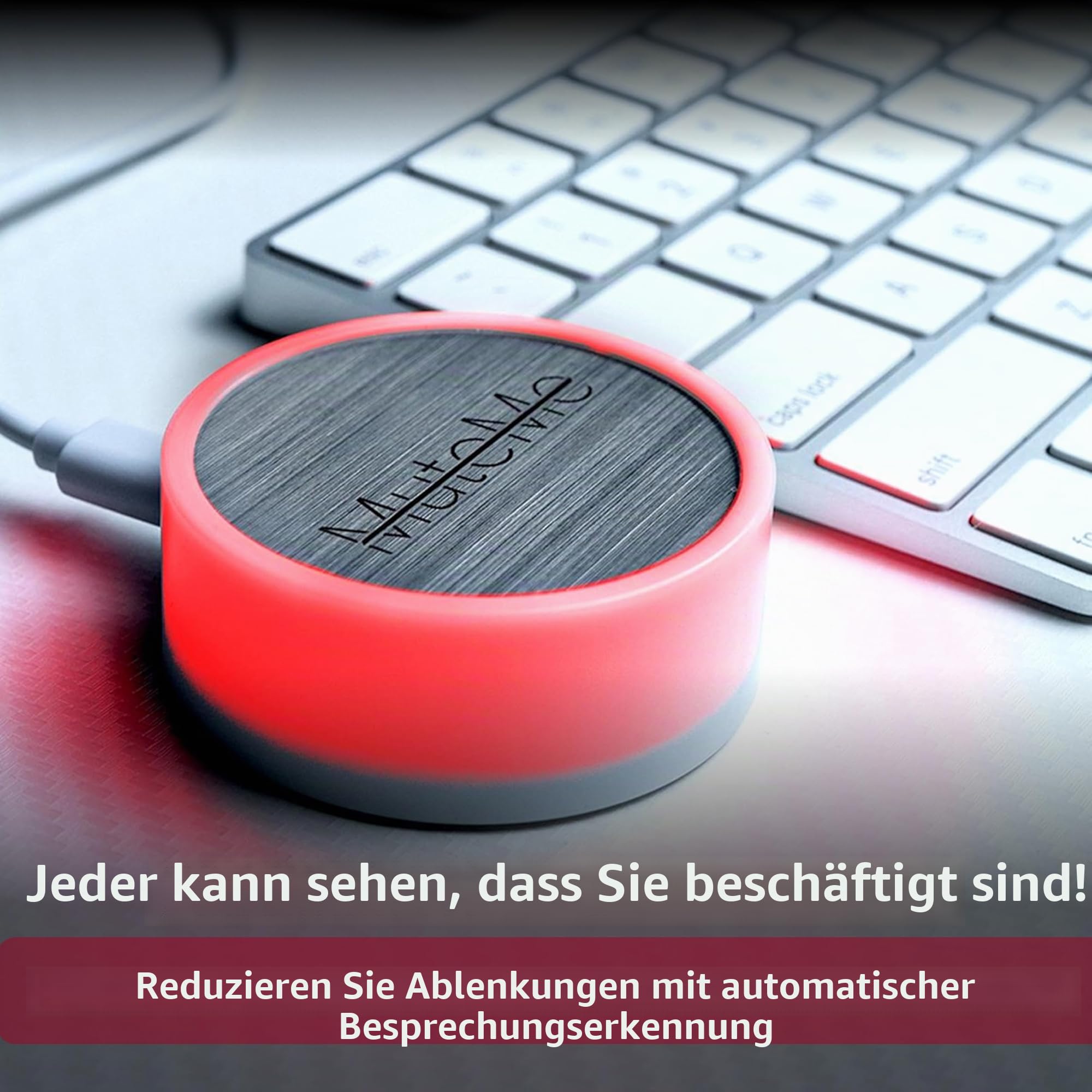 MuteMe, WebEx und mehr (wie bei Shark Tank), kompatibel mit Mac/PC. USB-Kabel und Adapter im Lieferumfang enthalten. Kostenloser Software-Download erforderlich.