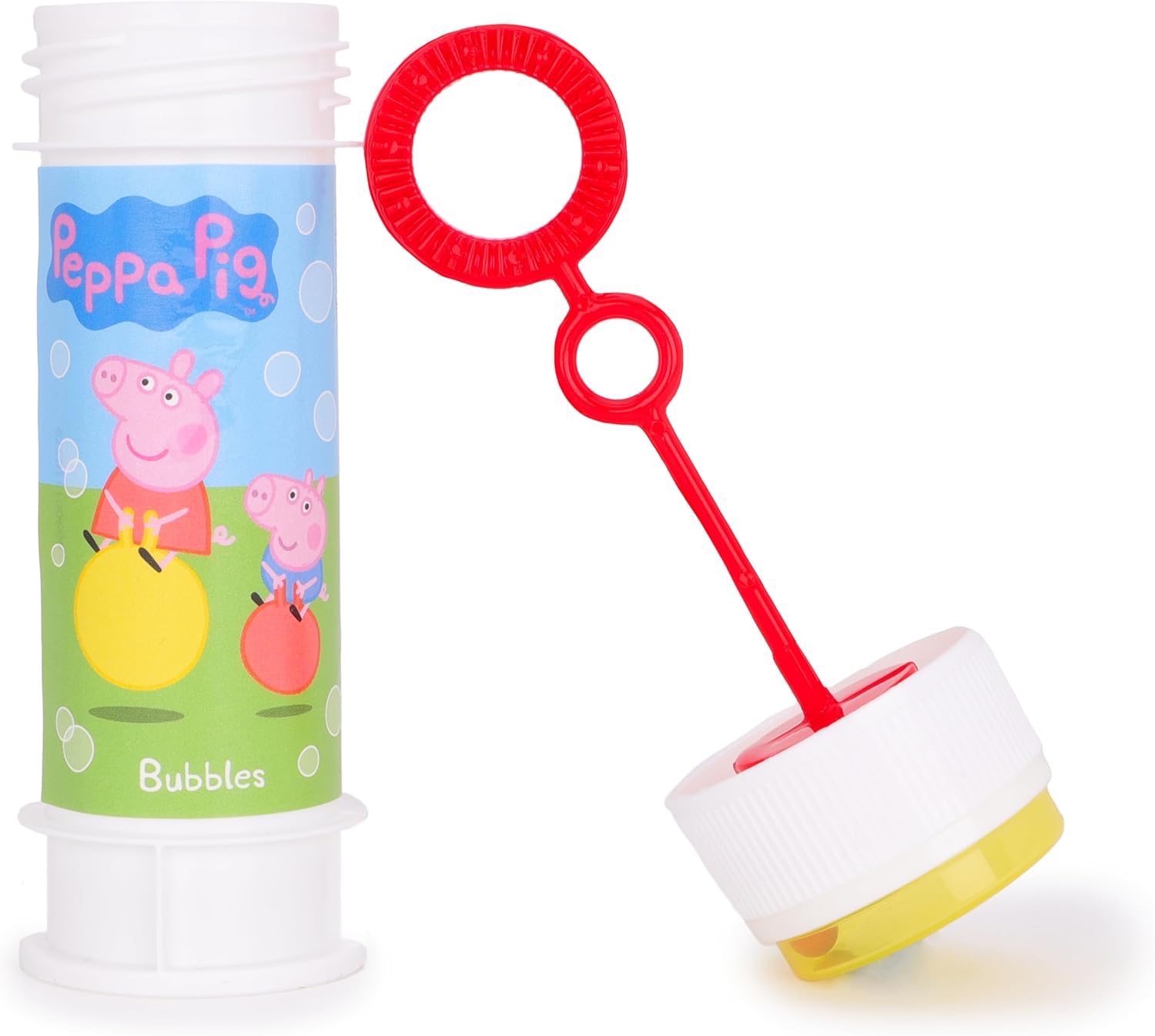 Toyland® Pack of 12 Peppa Pig Bubbles with Wands, 2fl oz Solution & Novelty Maze Lid - Pocket Money & Party Bag Toys