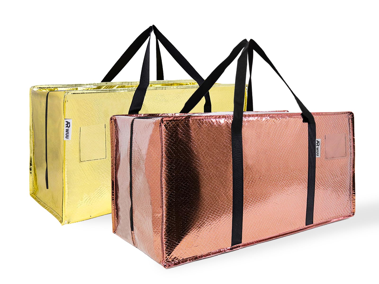 Brown Heavy-Duty Moving Bags – 4-Pcs Large Moving Bags With Zipper – Waterproof And Foldable Packing Bags For Clothes, Blankets, Laundry Storage – Tote Organizer Bags For Moving, Packing, College, Dorm