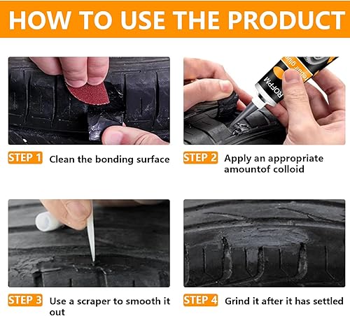 Miniatura 6 de Pegamento para reparación de neumáticos, pegamento de reparación de paredes laterales, cemento de goma para bicicleta, automóvil, motocicleta,
