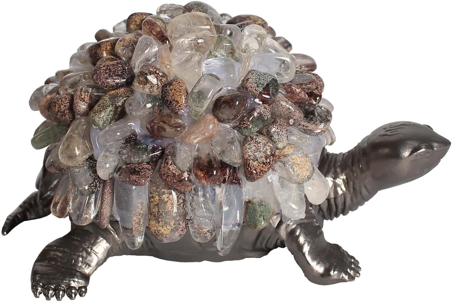 Handmade Genuine Crytal Fragments Tortoise Table Lamp Night Light for Bedside Living Room (Phantom Crystal)