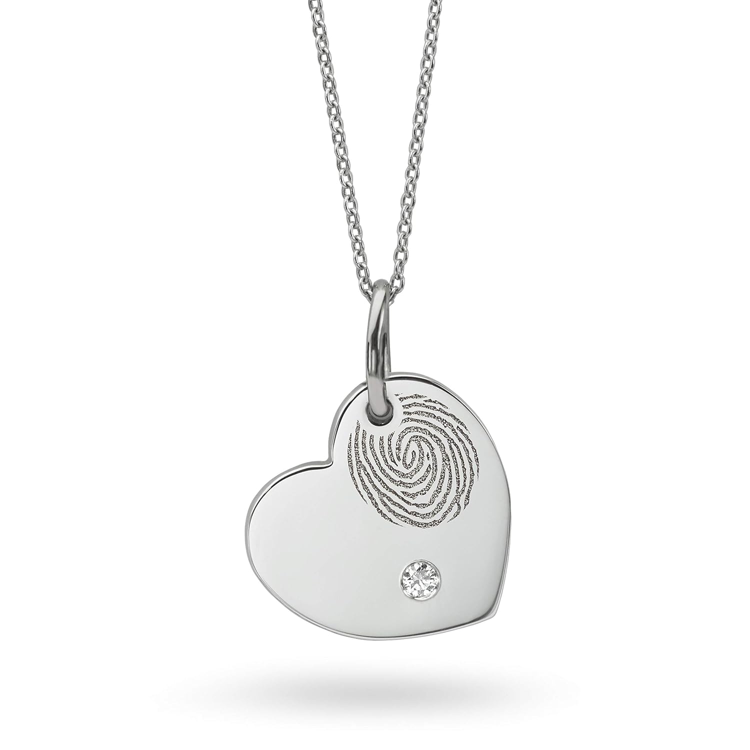 Heart Diamond Fingerprint Necklace Amazon.co.uk Handmade Products