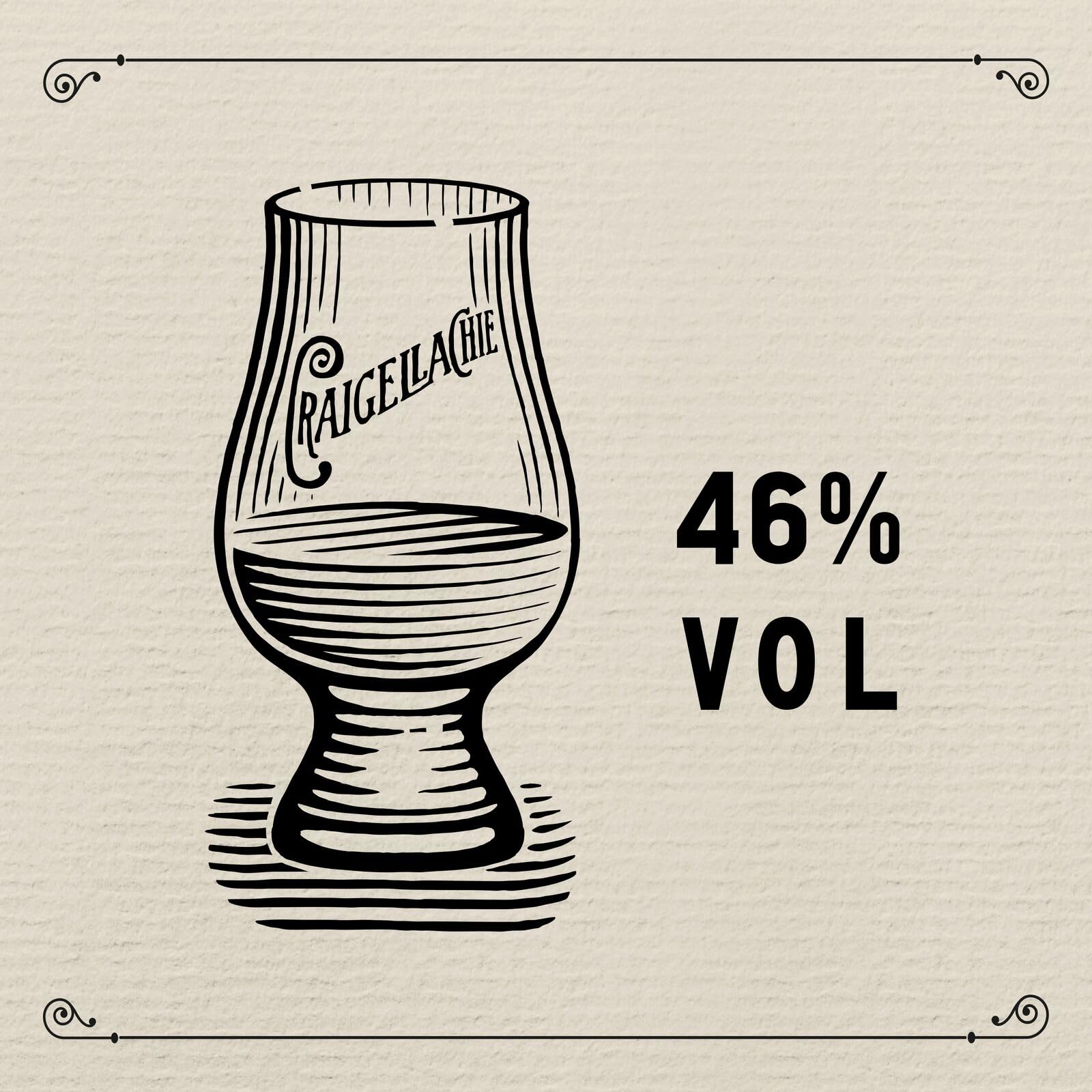 CRAIGELLACHIE 23 Year Old Speyside Single Malt Scotch Whisky, 46% vol, 700 ml, in Geschenkverpackung, gereift in First-Fill-Sherry- und -Bourbon-Fässern, 70 cl