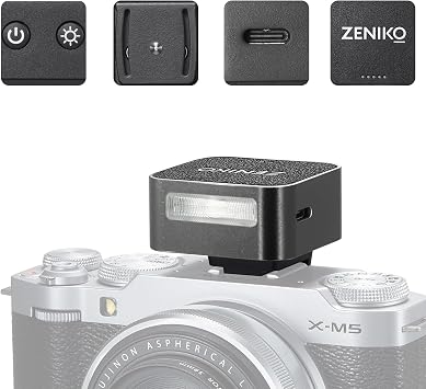 Zeniko ZF08 Aluminum Mini Flash Speedlite, 440 Full-Power On Camera Flash,CCT 6500K200K Small Camera Flash for Canon/Fuji/Sony zv1/Sony zve10/Nikon/Panasonic Olympus Pentax/3s RecycleBlack