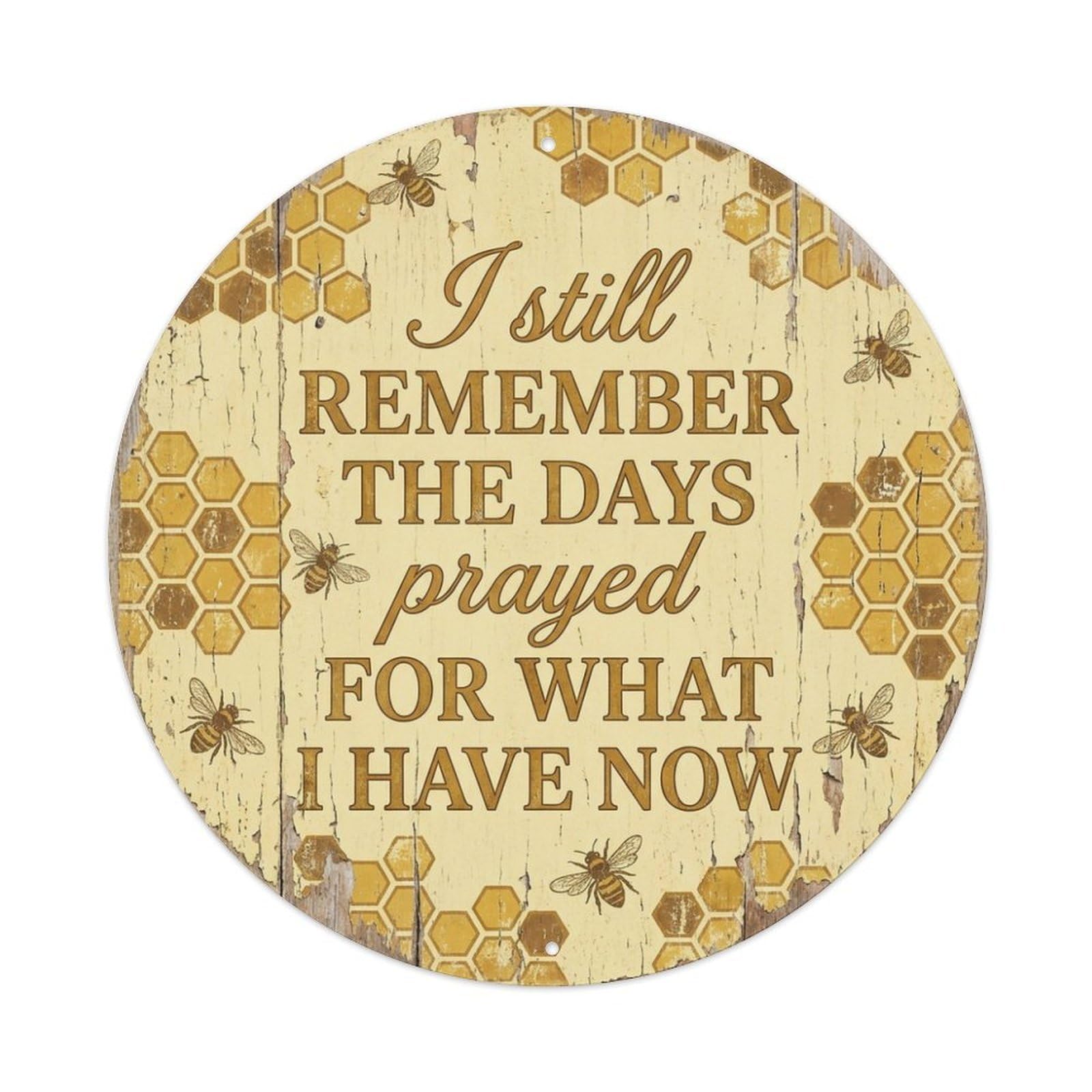 Prayed For This Honeycomb Gratitude Quote Metal Tin Sign