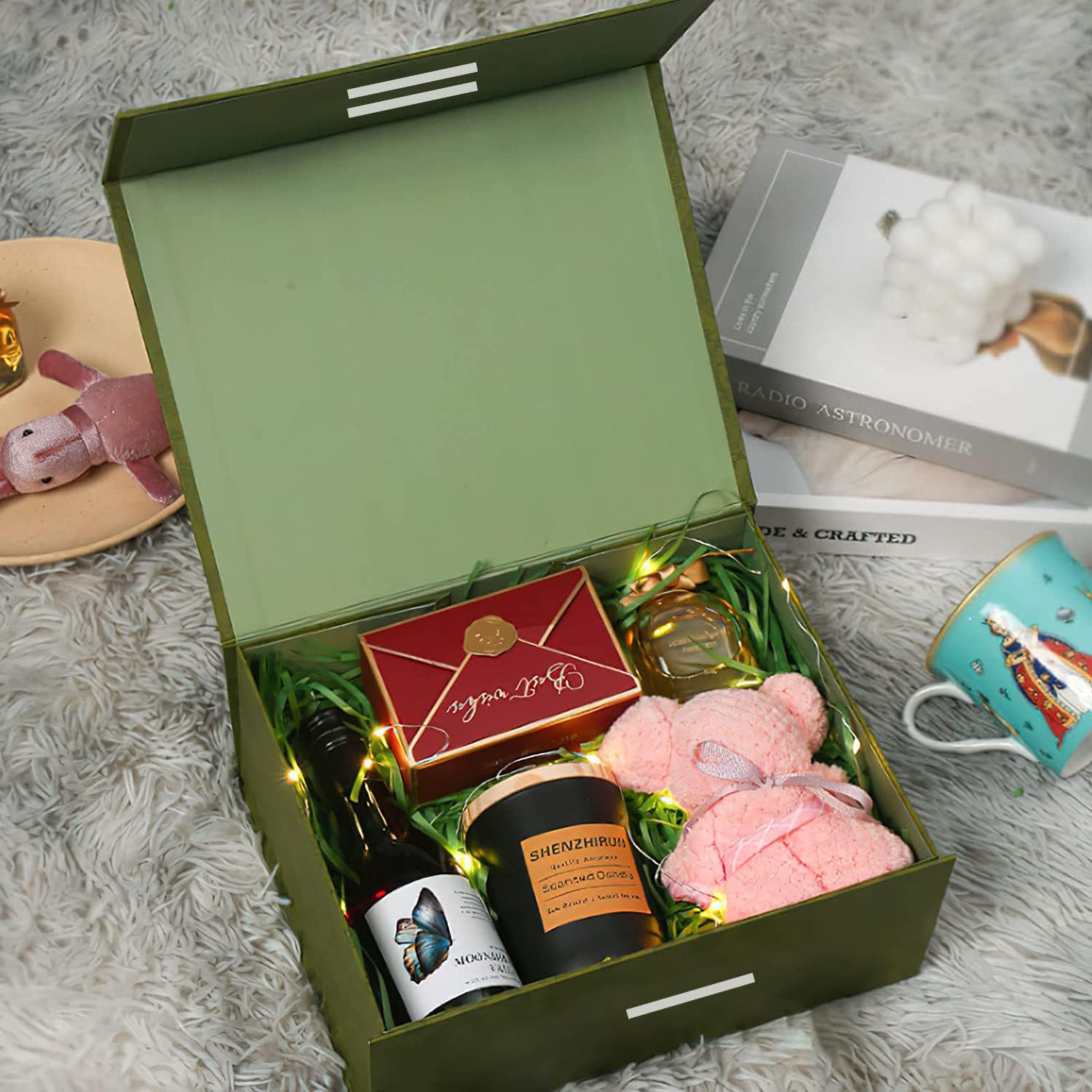 100 Pcs Portable Gift Box, Folding Flip Clamshell Retro Bridesmaid Birthday Gift Box, Valentine's Day, Wedding, Easter, Birthday Gift Boxs (A-02)