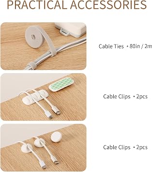 Cable Management Box, Wood Extension Cord Organizer, Handmade Power Strip Box for TV Computer Wire USB Hub System, Surge Protector Cord Hider Box on Desk or Floor (Medium)