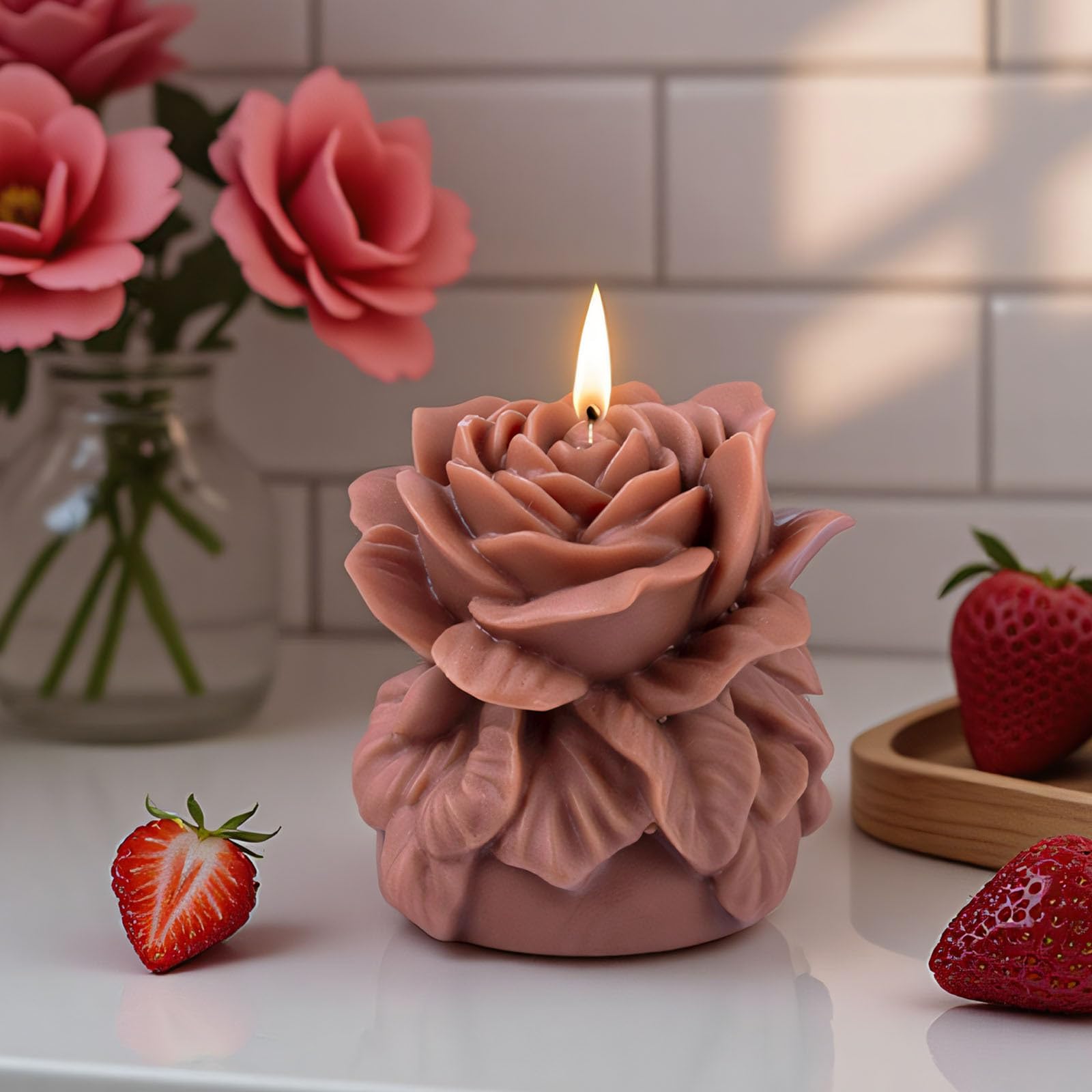 Molde de silicona para velas de flores, moldes de fundición hechos a mano, moldes de yeso, suministros de manualidades para decoración de bodas