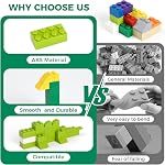 1000 Pieces Building Blocks, Classic Stackable Base Plates, 3 6.3" x 6.3" Blue, Gray and Green Base Plates,Compatible with All Major Brands