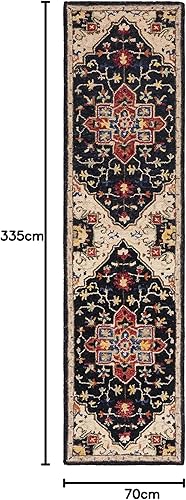 Miniatura 21 de SAFAVIEH Aspen Collection APN511H - Alfombra de lana bohemia hecha a mano de 8 x 10 pies, color carbón y crema