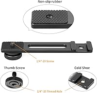 Vista 4 de ChromLives Barra de Extensión de Soporte de Zapata Fría, Extensión de Zapata Caliente, Montura de Micrófono con Tornillo de Trípode de 1/4