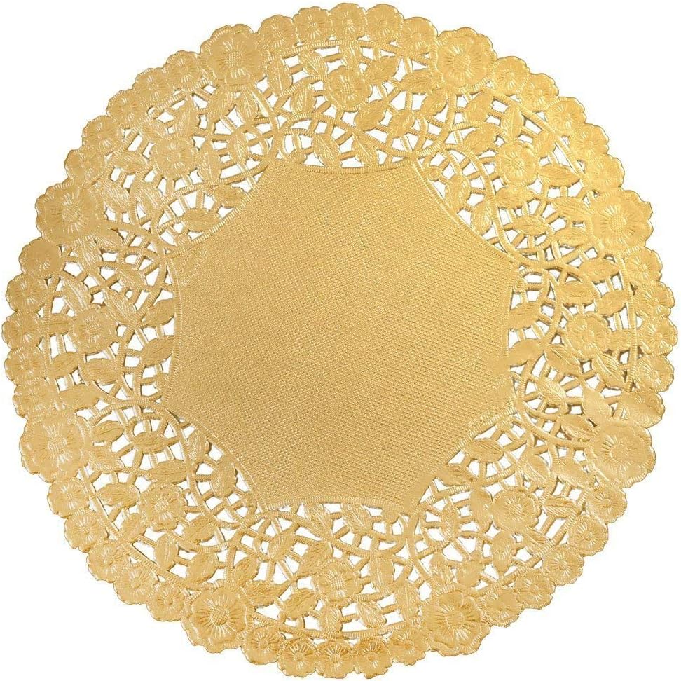 Paper Lace Doilies 50 pc (5 IN, Gold)