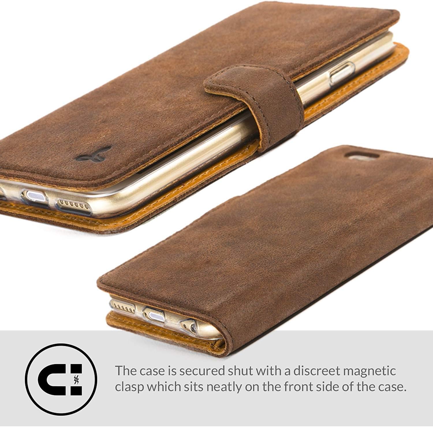 Greatest Product Snakehive iPhone 6 Plus Case, Vintage Collection Apple iPhone 6 Plus Wallet Case in Nubuck Leather with Credit Card/Note Slot (Chestnut Brown) Review Discount Snakehive iPhone 6 Plus Case, Vintage Collection Apple iPhone 6 Plus Wallet Case in Nubuck Leather with Credit Card/Note Slot (Chestnut Brown)