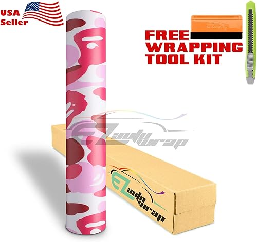 Vista 80 de EZAUTOWRAP - Kit de herramientas gratuito de camuflaje digital azul, diseño de camuflaje de vid para automóvil, motocicleta, liberación de aire, sin