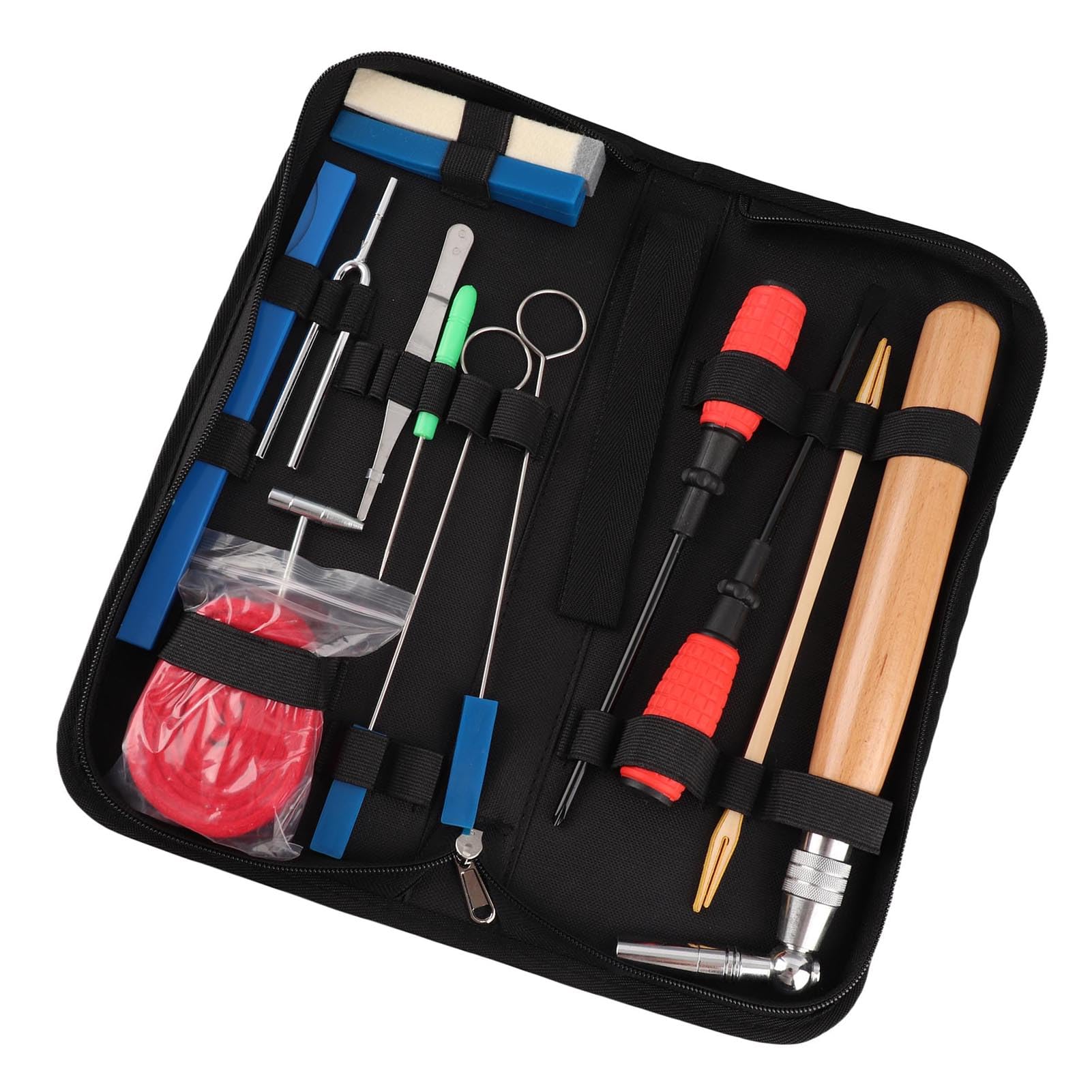 Kit de Afinación de Piano Profesional, Juego Herramientas Afinación, Bolsa Terciopelo, Madera para Afinar Pianos Cola Verticales, 16 Uds.