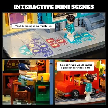 Lumibricks Stadtleben Toy Shop Lighting Clamping Building Blocks House 3086 Pieces Modular Building 2-in-1 Bauhaus & Dollhouse Teenagers & Adults Toy Fans L9100