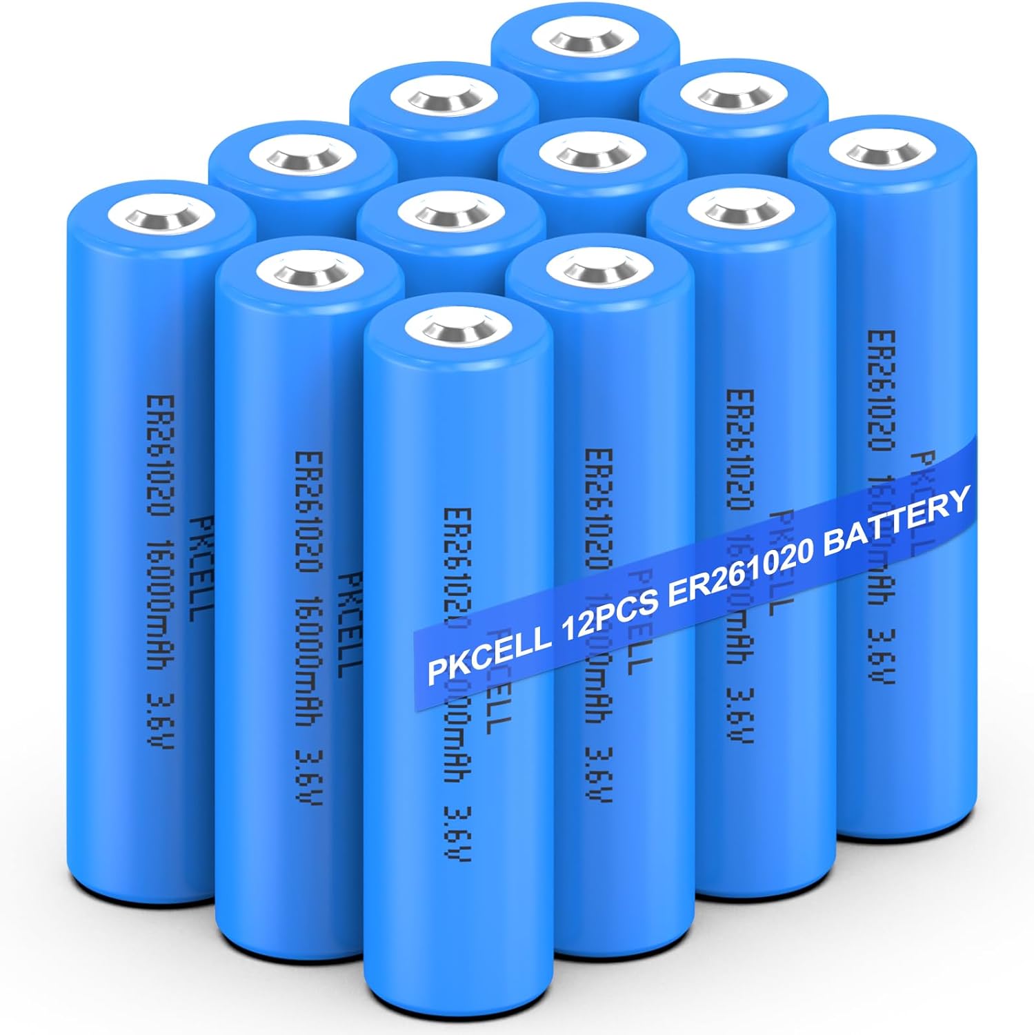 PKCELL 12 Pack ER261020 Batteries 16000mAh Lithium Thionyl Chloride Battery 3.6 Volt