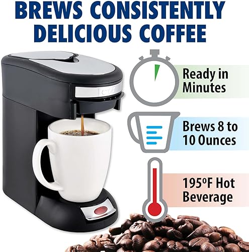 Miniatura 4 de Café Valet Cafetera de una sola porción, prepara 10 onzas de café o agua caliente, compatible con paquetes de café Café Valet