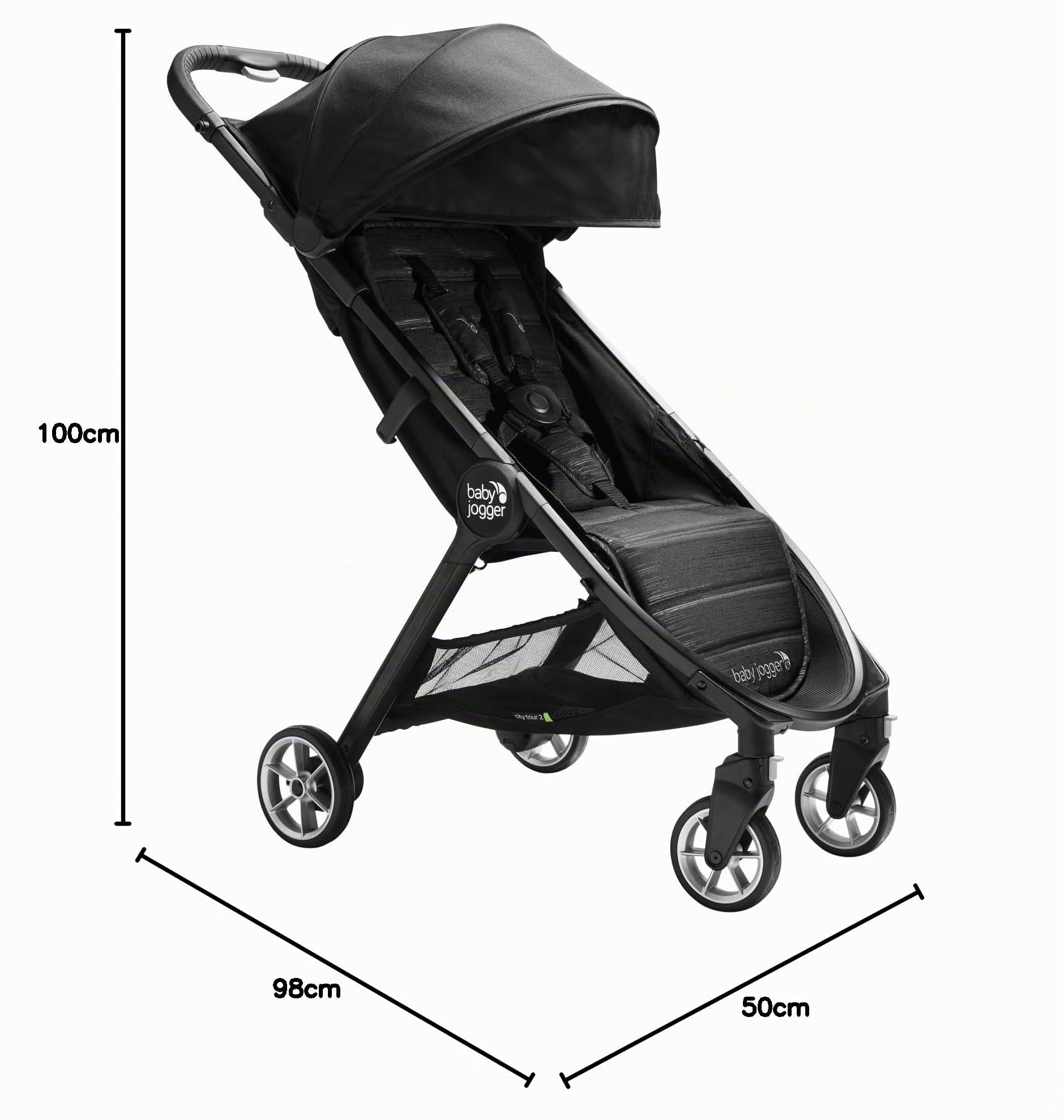 BABY JOGGER City Tour 2 Rich Black. Silla De Paseo Desde Nacimiento Hasta 22 kg. Color Negro, Ritch Black