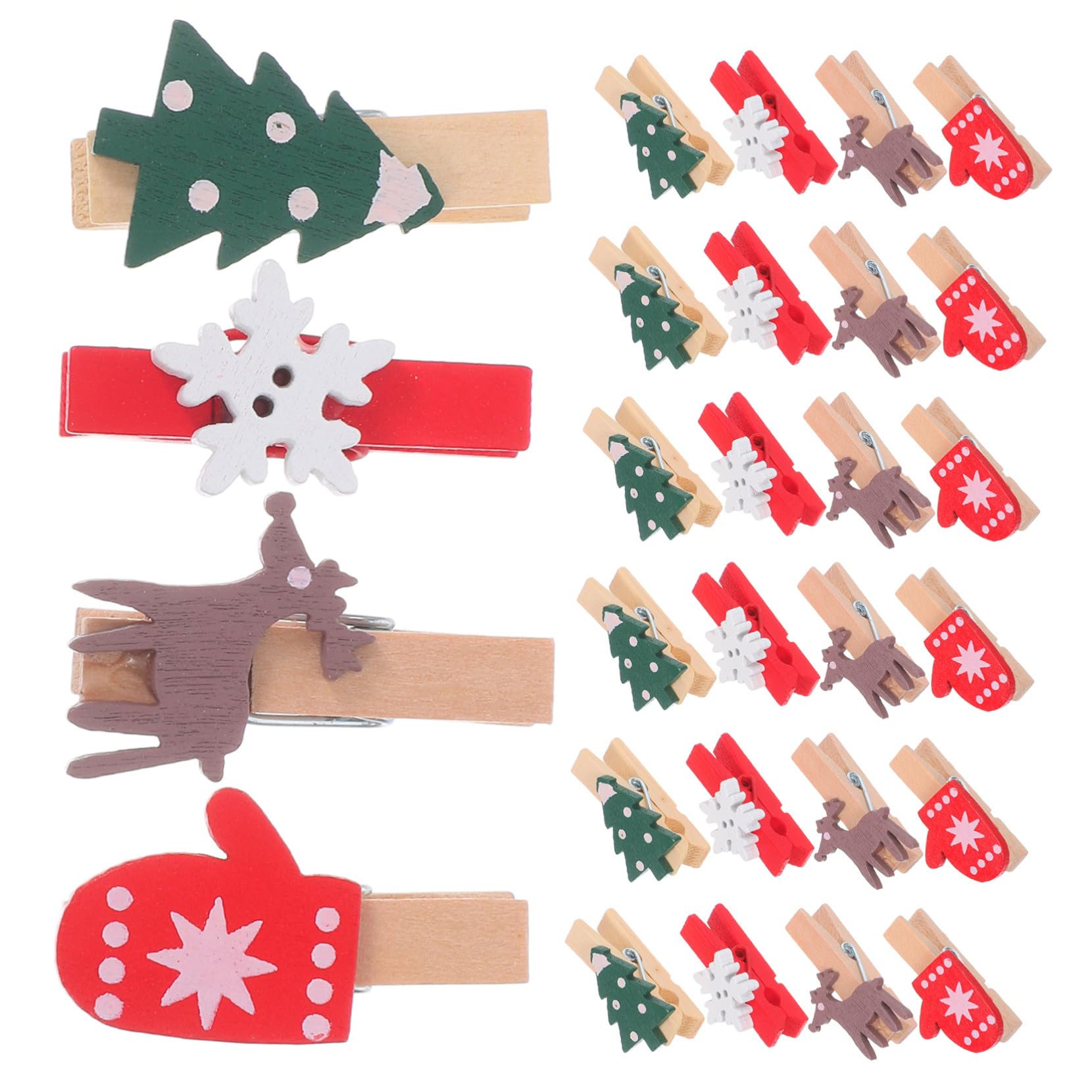 PRETYZOOM 300 Stck. Weihnachtsclip aus Holz Kleine Wäscheklammern zum Aufhängen von Fotos - Hängenden Clips für Party Fotoklammern selber Machen Weihnachtsclips Kleidernadel