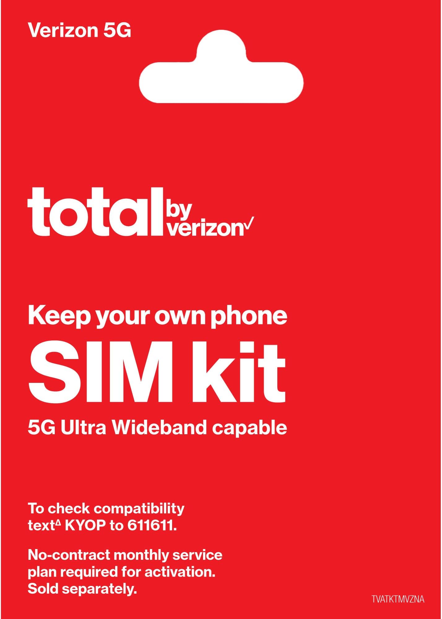 Total By VerizonBYOP Sim Kit (Verizon Network), No Airtime - Prepaid (Locked) I