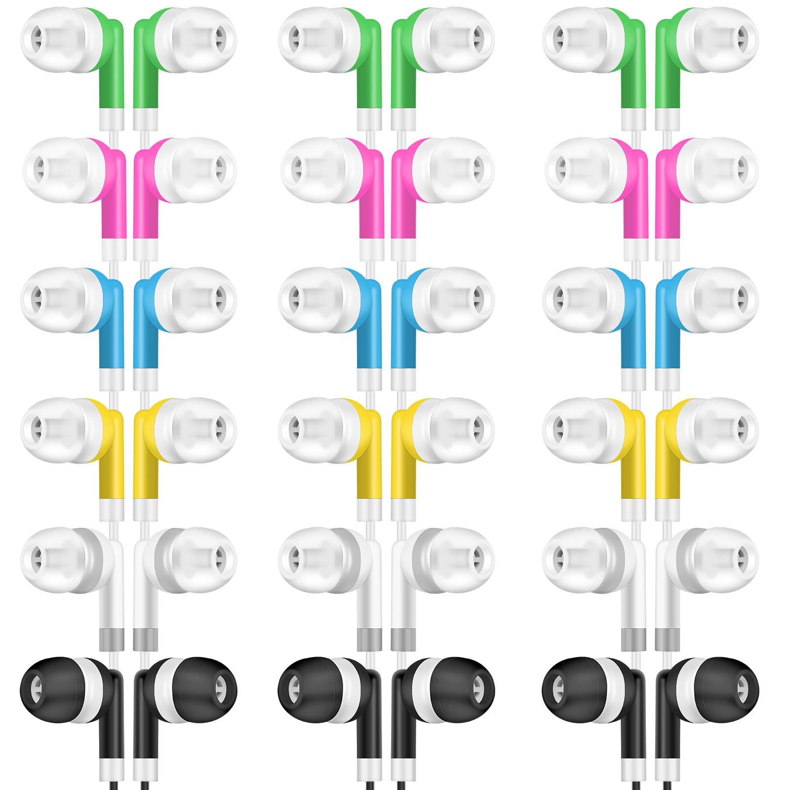 Bulk Kids Earbuds for Classroom Student 200 Pack Wired Headphones in Ear Earbuds for School Librariy Wholesale Earphones