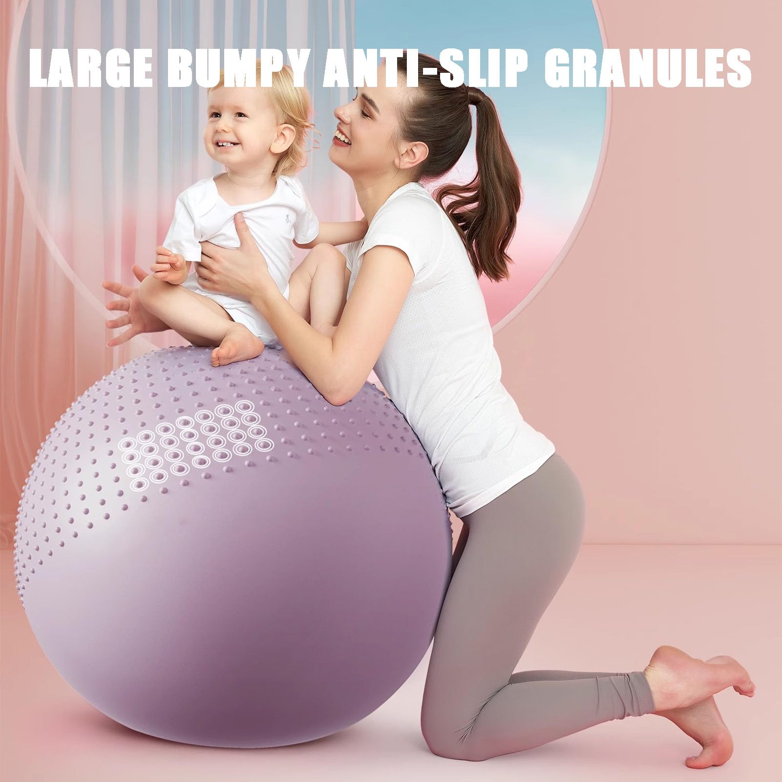RajoNN Pelota de Ejercicio antiexplosión, Pelota de Parto, Pelota de Fisioterapia para Ejercicios de rehabilitación, Pelota de Fitness para Fuerza Central, Pelota de Yoga para Equilibrio y